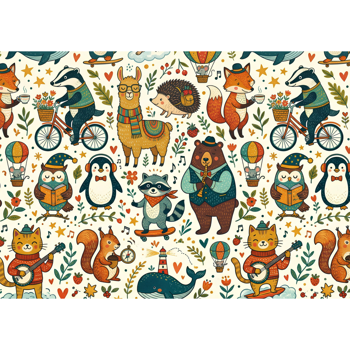 Whimsical Animal Wrapping Paper